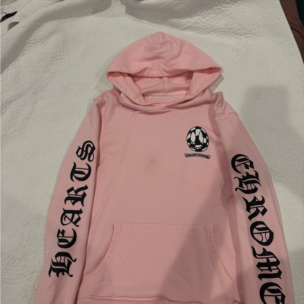 Chrome Hearts Pink and Black Sweater with Bold Graphics